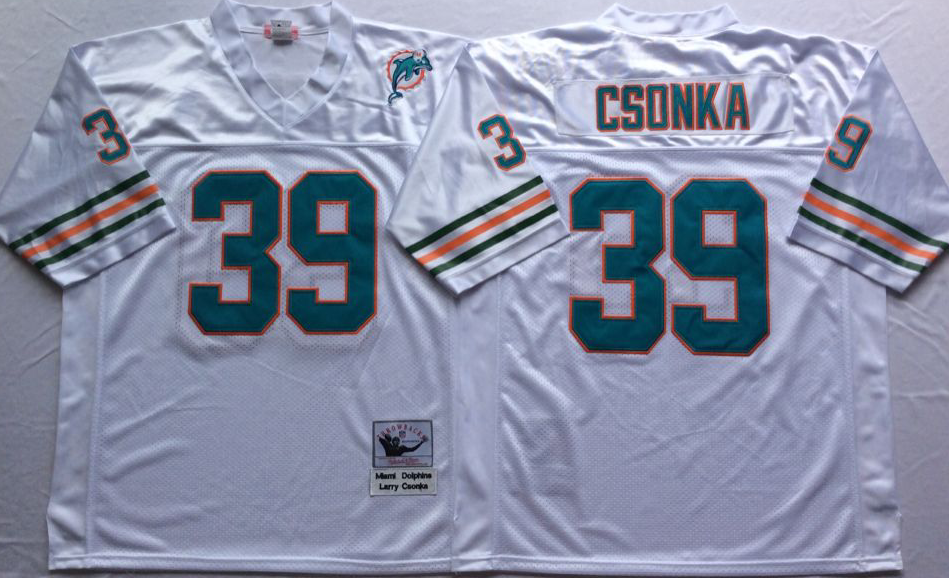 NCAA Men Miami Dolphins White #39 csonka->more ncaa teams->NCAA Jersey